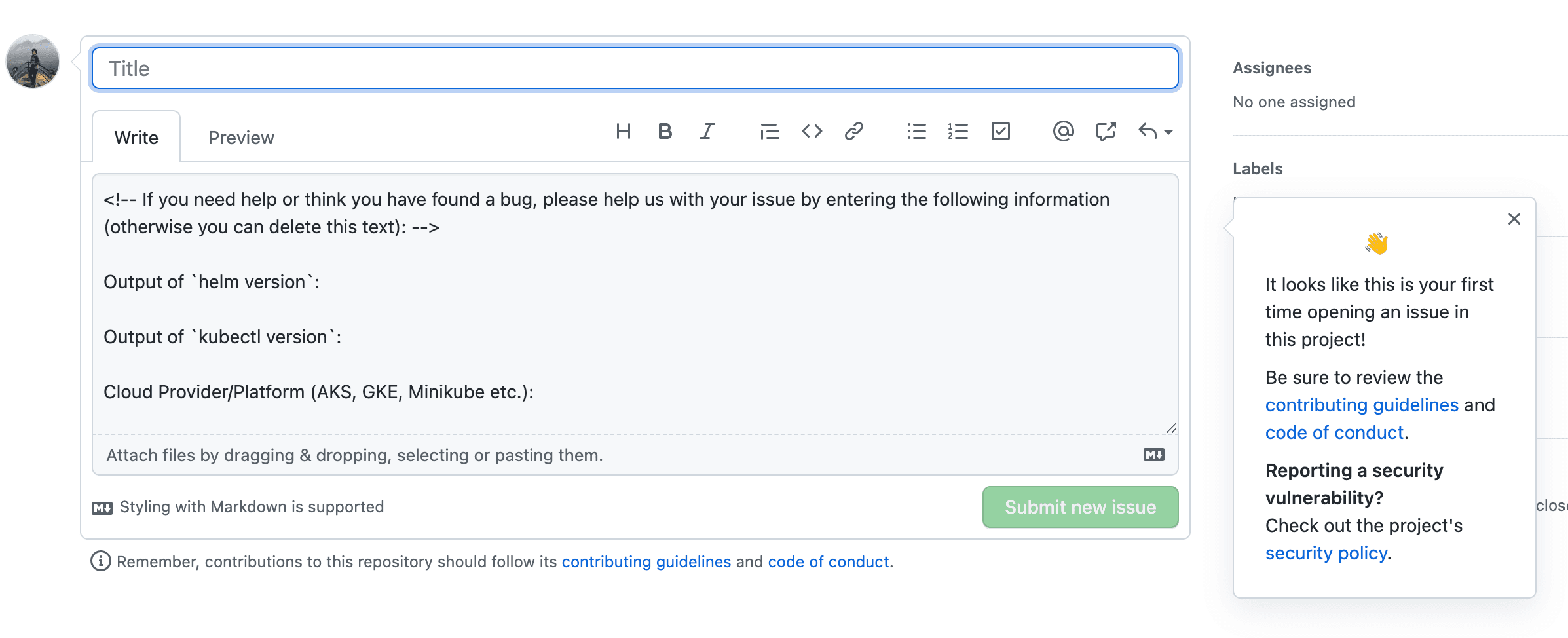 report a bug